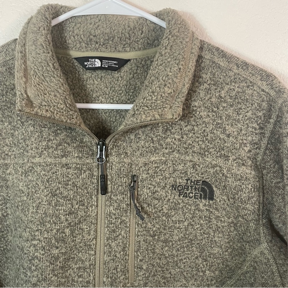 The North Face Gordon‎ Lyons 1/4 Zip Pullover Sherpa Lined Gray Oatmeal Size M - Picture 3 of 8